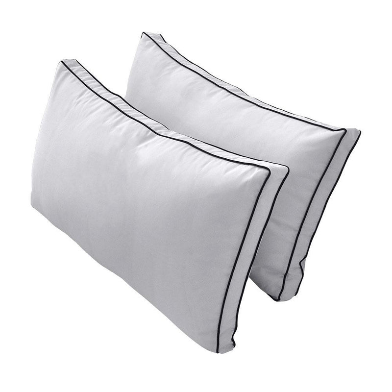 Model-2 - AD105 Queen Contrast Pipe Trim Bolster & Back Pillow Cushion Outdoor SLIP COVER ONLY
