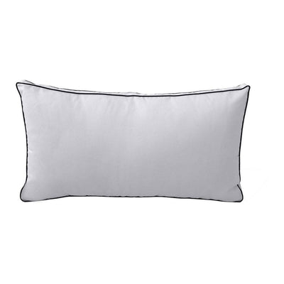 Model-2 - AD105 Queen Contrast Pipe Trim Bolster & Back Pillow Cushion Outdoor SLIP COVER ONLY