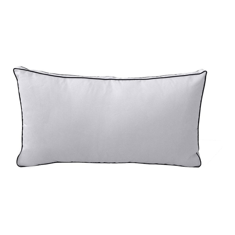 Model-2 - AD105 Queen Contrast Pipe Trim Bolster & Back Pillow Cushion Outdoor SLIP COVER ONLY
