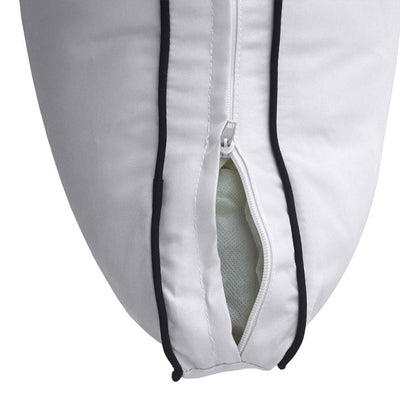 Model-2 - AD105 Queen Contrast Pipe Trim Bolster & Back Pillow Cushion Outdoor SLIP COVER ONLY