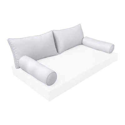 Model-2 - AD105 Queen Pipe Trim Bolster & Back Pillow Cushion Outdoor SLIP COVER ONLY