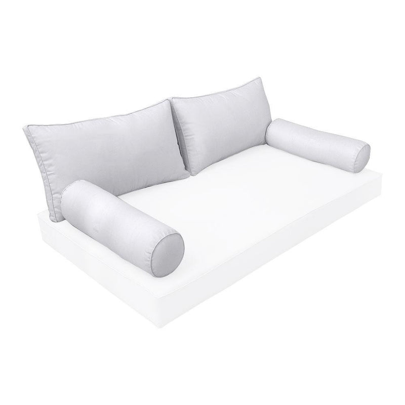 Model-2 - AD105 Queen Pipe Trim Bolster & Back Pillow Cushion Outdoor SLIP COVER ONLY