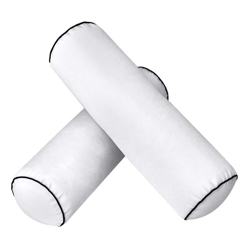 Model-2 - AD105 Twin Contrast Pipe Trim Bolster & Back Pillow Cushion Outdoor SLIP COVER ONLY