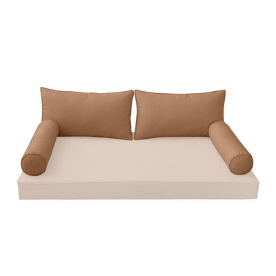Model-2 -AD104 Full Pipe Trim Bolster & Back Pillow Cushion Outdoor SLIP COVER ONLY