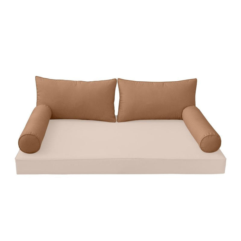 Model-2 -AD104 Full Pipe Trim Bolster & Back Pillow Cushion Outdoor SLIP COVER ONLY