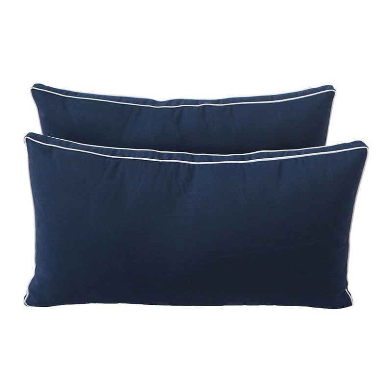 Model-2 5PC Contrast Pipe Outdoor Daybed Mattress Bolster Pillow Fitted Sheet Cover Only-Full Size AD101