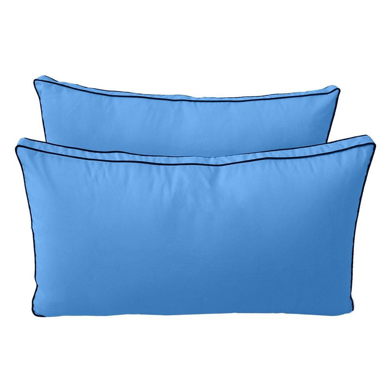 Model-2 5PC Contrast Pipe Outdoor Daybed Mattress Bolster Pillow Fitted Sheet Cover Only-Twin Size AD102
