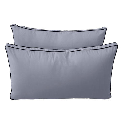 Model-2 AD001 Full Size 5PC Contrast Pipe Outdoor Daybed Mattress Cushion Bolster Pillow Complete Set