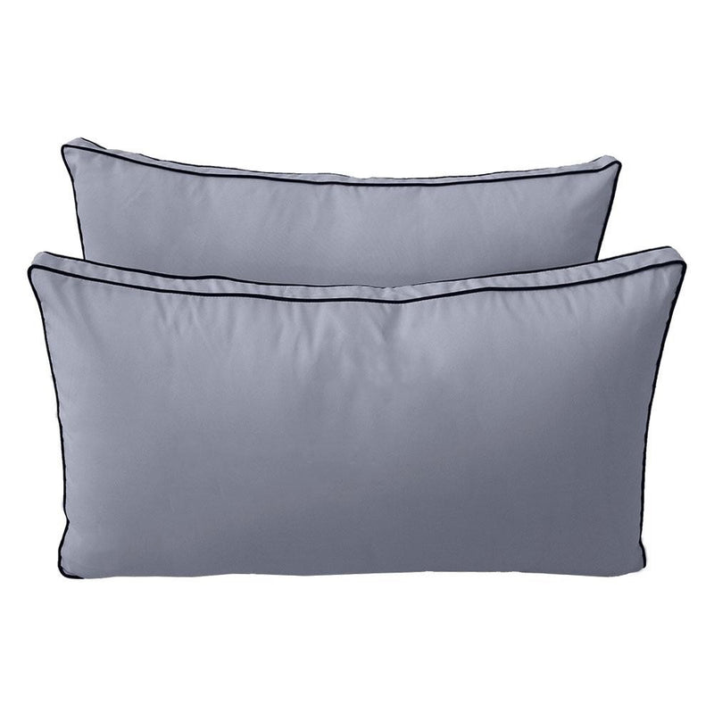 Model-2 AD001 Full Size 5PC Contrast Pipe Outdoor Daybed Mattress Cushion Bolster Pillow Complete Set