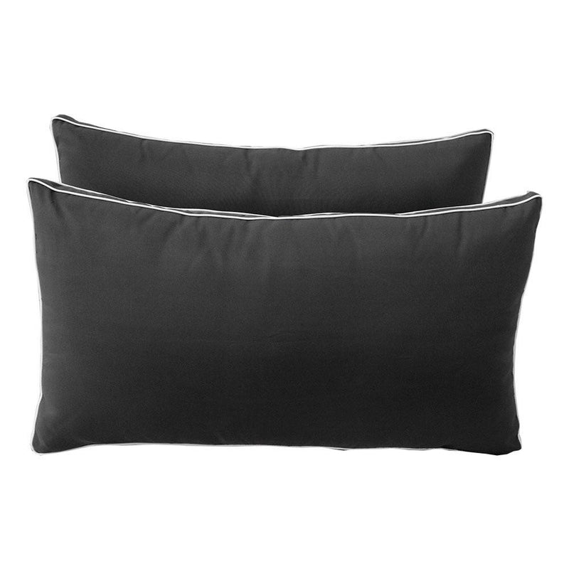 Model-2 AD003 Full Size 5PC Contrast Pipe Outdoor Daybed Mattress Cushion Bolster Pillow Complete Set