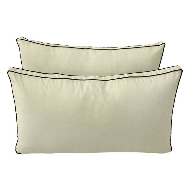 Model-2 AD005 Full Size 5PC Contrast Pipe Outdoor Daybed Mattress Cushion Bolster Pillow Complete Set