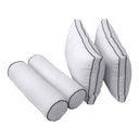 Model-2 AD105 Full Size 5PC Contrast Pipe Outdoor Daybed Mattress Cushion Bolster Pillow Complete Set