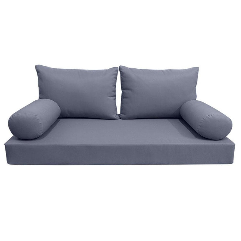 Model-2 AD001 Twin-XL Size 5PC Knife Edge Outdoor Daybed Mattress Cushion Bolster Pillow Complete Set