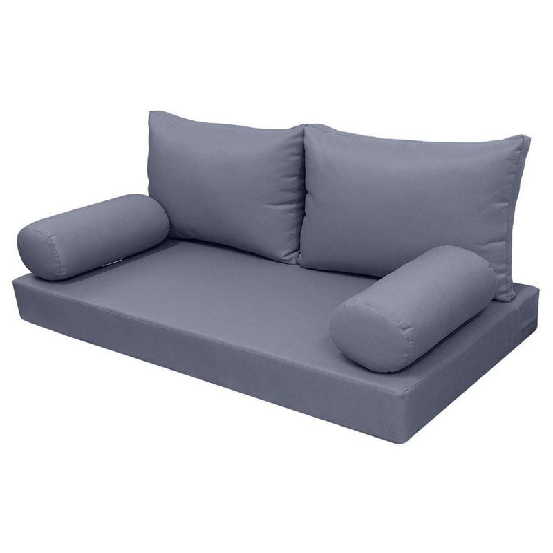 Model-2 AD001 Twin-XL Size 5PC Knife Edge Outdoor Daybed Mattress Cushion Bolster Pillow Complete Set