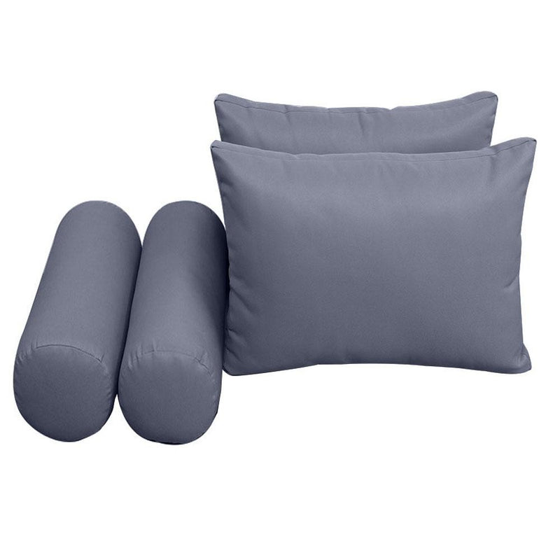 Model-2 AD001 Twin-XL Size 5PC Knife Edge Outdoor Daybed Mattress Cushion Bolster Pillow Complete Set