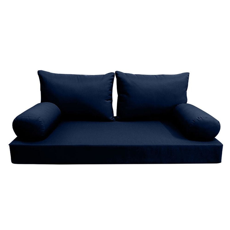 Model-2 AD101 Twin-XL Size 5PC Knife Edge Outdoor Daybed Mattress Cushion Bolster Pillow Complete Set