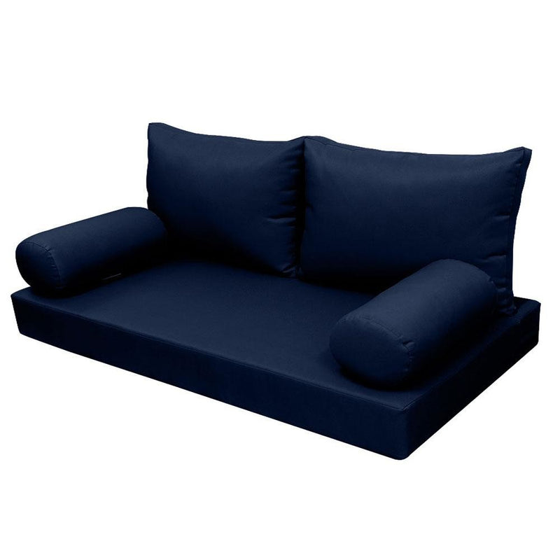 Model-2 AD101 Twin-XL Size 5PC Knife Edge Outdoor Daybed Mattress Cushion Bolster Pillow Complete Set