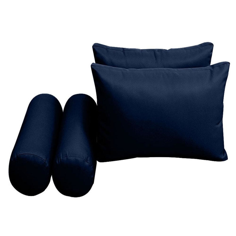Model-2 AD101 Twin-XL Size 5PC Knife Edge Outdoor Daybed Mattress Cushion Bolster Pillow Complete Set