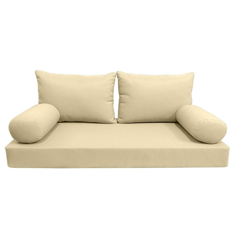 Model-2 AD103 Twin-XL Size 5PC Knife Edge Outdoor Daybed Mattress Cushion Bolster Pillow Complete Set