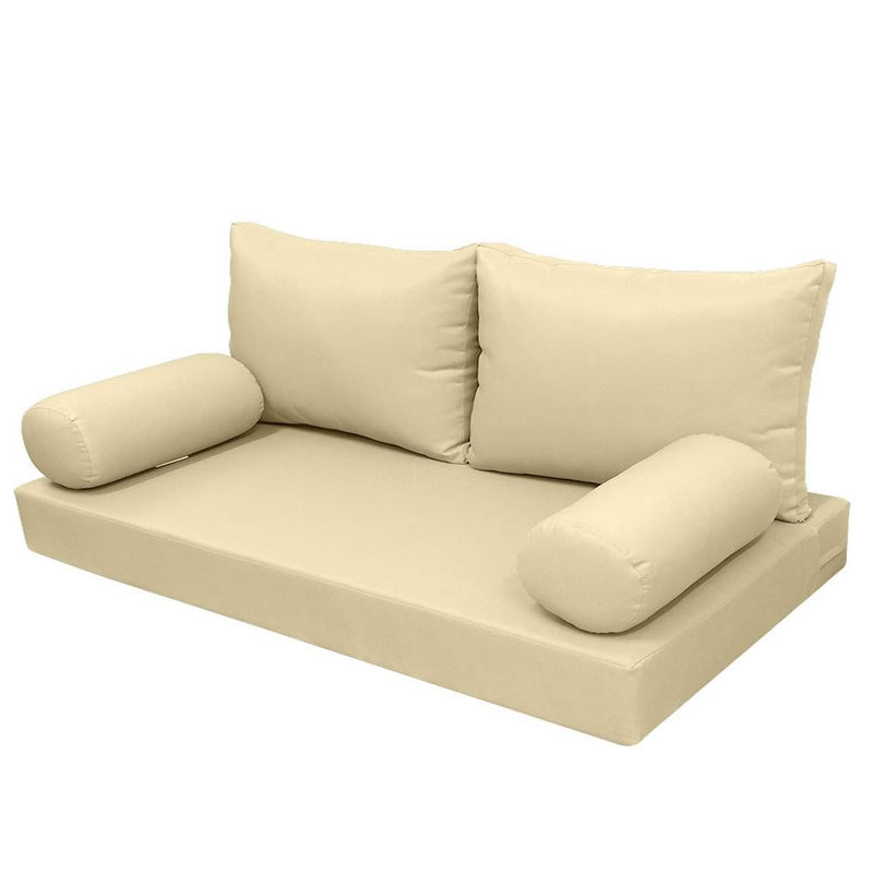Model-2 AD103 Twin-XL Size 5PC Knife Edge Outdoor Daybed Mattress Cushion Bolster Pillow Complete Set