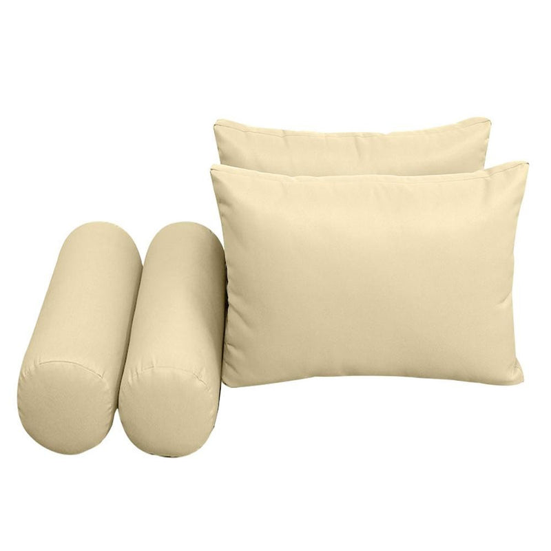 Model-2 AD103 Twin-XL Size 5PC Knife Edge Outdoor Daybed Mattress Cushion Bolster Pillow Complete Set