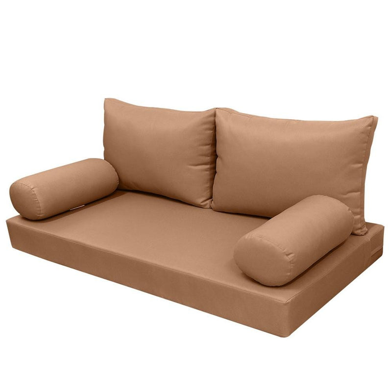 Model-2 AD104 Twin-XL Size 5PC Knife Edge Outdoor Daybed Mattress Cushion Bolster Pillow Complete Set
