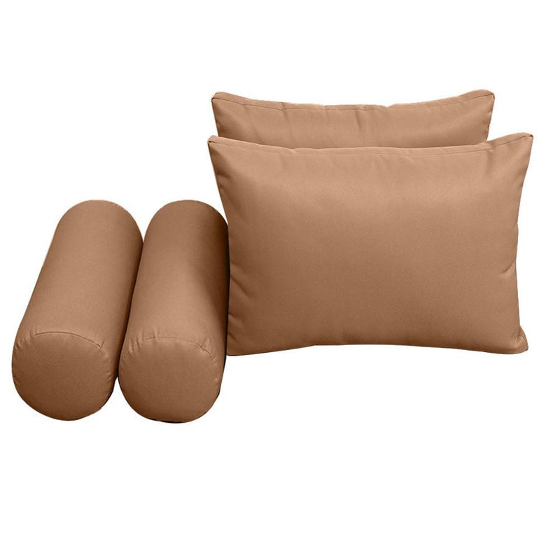 Model-2 AD104 Twin-XL Size 5PC Knife Edge Outdoor Daybed Mattress Cushion Bolster Pillow Complete Set