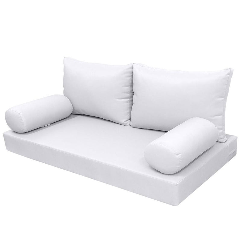 Model-2 AD105 Twin-XL Size 5PC Knife Edge Outdoor Daybed Mattress Cushion Bolster Pillow Complete Set