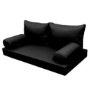Model-2 AD109 Twin-XL Size 5PC Knife Edge Outdoor Daybed Mattress Cushion Bolster Pillow Complete Set