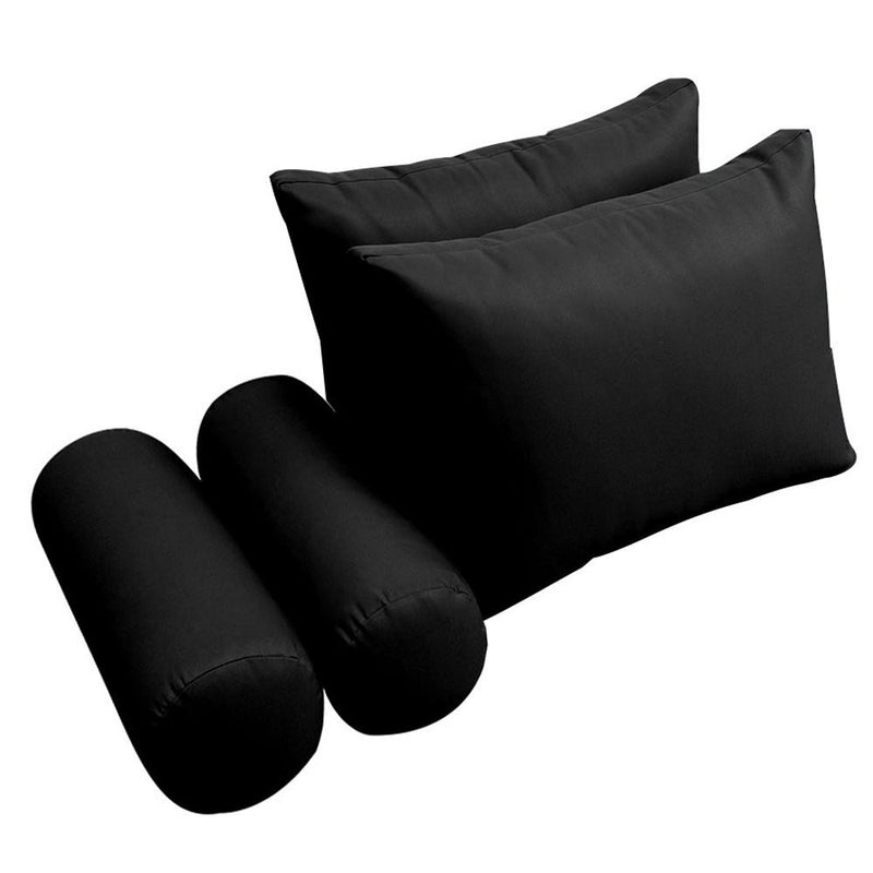 Model-2 AD109 Twin-XL Size 5PC Knife Edge Outdoor Daybed Mattress Cushion Bolster Pillow Complete Set