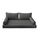 Model-2 5PC Pipe Outdoor Daybed Mattress Bolster Pillow Fitted Sheet Cover Only-Full Size AD003