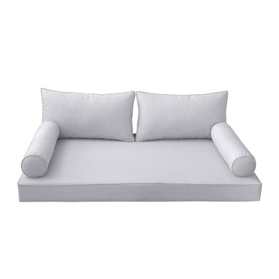 Model-2 5PC Pipe Outdoor Daybed Mattress Bolster Pillow Fitted Sheet Cover Only-Queen Size AD105