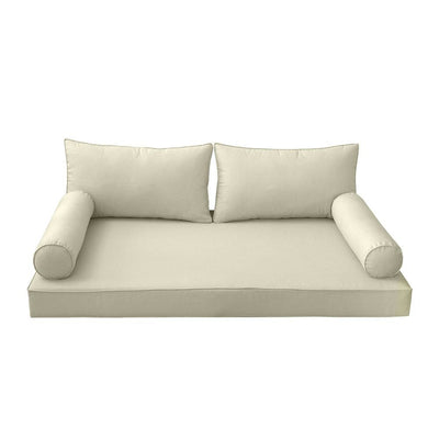 Model-2 AD005 Full Size 5PC Pipe Trim Outdoor Daybed Mattress Cushion Bolster Pillow Complete Set