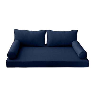 Model-2 AD101 Full Size 5PC Pipe Trim Outdoor Daybed Mattress Cushion Bolster Pillow Complete Set
