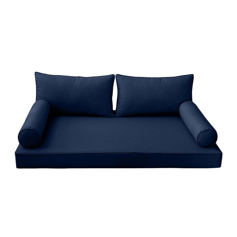 Model-2 AD101 Full Size 5PC Pipe Trim Outdoor Daybed Mattress Cushion Bolster Pillow Complete Set
