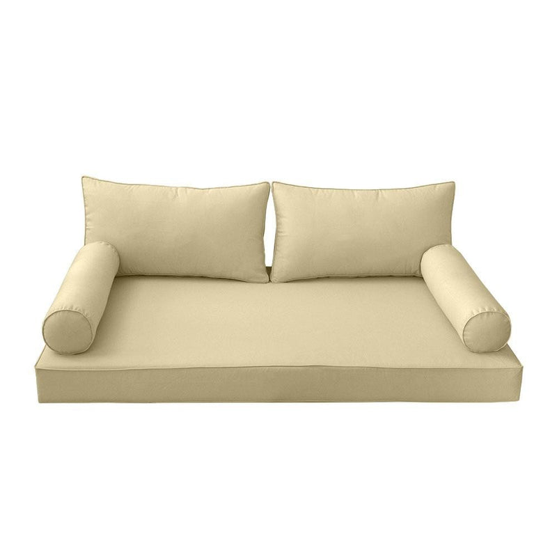 Model-2 AD103 Full Size 5PC Pipe Trim Outdoor Daybed Mattress Cushion Bolster Pillow Complete Set