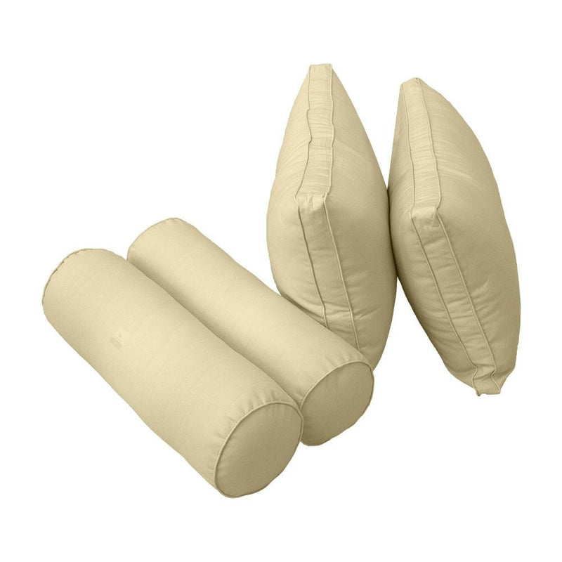 Model-2 AD103 Full Size 5PC Pipe Trim Outdoor Daybed Mattress Cushion Bolster Pillow Complete Set