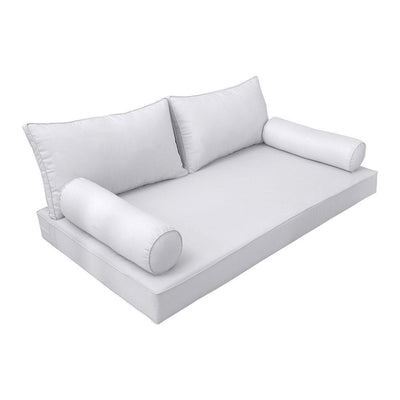 Model-2 AD105 Full Size 5PC Pipe Trim Outdoor Daybed Mattress Cushion Bolster Pillow Complete Set