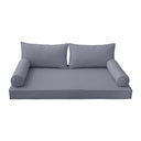 Model-2 AD001 Twin Size 5PC Pipe Trim Outdoor Daybed Mattress Cushion Bolster Pillow Complete Set