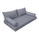 Model-2 AD001 Twin Size 5PC Pipe Trim Outdoor Daybed Mattress Cushion Bolster Pillow Complete Set