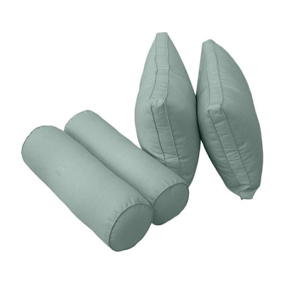 Model-2 AD002 Twin-XL Size 5PC Pipe Trim Outdoor Daybed Mattress Cushion Bolster Pillow Complete Set
