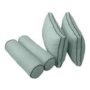 Model-2 AD002 Crib Size 5PC Contrast Pipe Outdoor Daybed Mattress Cushion Bolster Pillow Complete Set