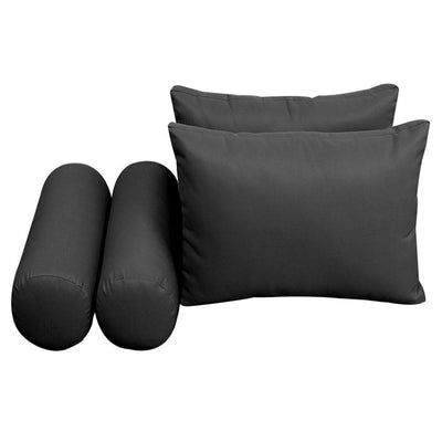 Model-2 AD003 Crib Size 5PC Knife Edge Outdoor Daybed Mattress Cushion Bolster Pillow Complete Set