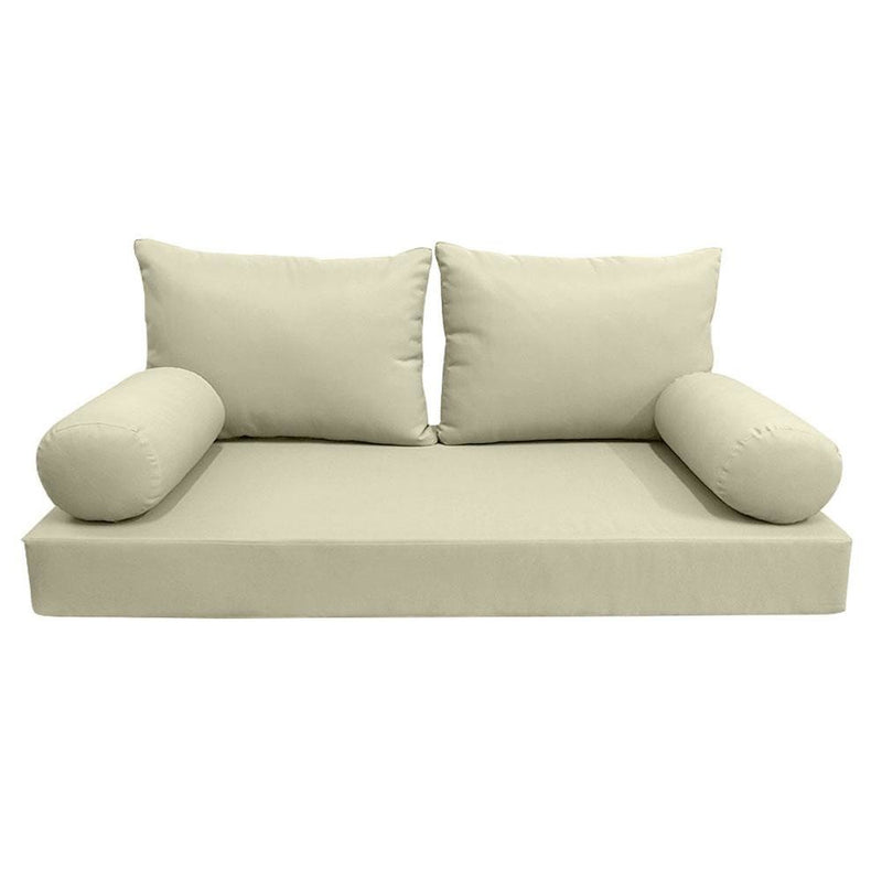 Model-2 AD005 Full Size 5PC Knife Edge Outdoor Daybed Mattress Cushion Bolster Pillow Complete Set