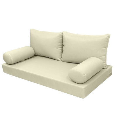 Model-2 AD005 Queen Size 5PC Knife Edge Outdoor Daybed Mattress Cushion Bolster Pillow Complete Set