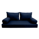 Model-2 AD101 Crib Size 5PC Knife Edge Outdoor Daybed Mattress Cushion Bolster Pillow Complete Set