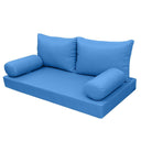 Model-2 AD102 Crib Size 5PC Knife Edge Outdoor Daybed Mattress Cushion Bolster Pillow Complete Set