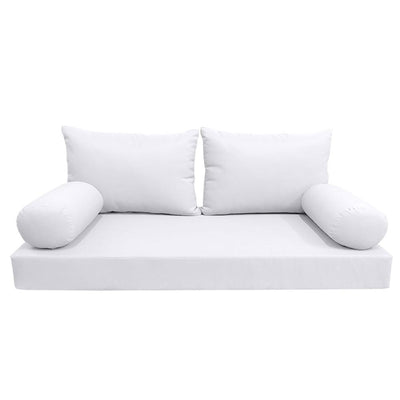 Model-2 AD105 Queen Size 5PC Knife Edge Outdoor Daybed Mattress Bolster Pillow Fitted Sheet Cover Only