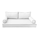 Model-2 AD106 Crib Size 5PC Contrast Pipe Outdoor Daybed Mattress Cushion Bolster Pillow Complete Set