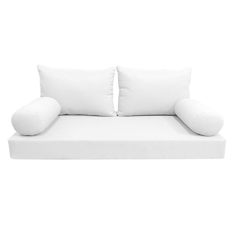 Model-2 AD106 Twin Size 5PC Knife Edge Outdoor Daybed Mattress Cushion Bolster Pillow Complete Set